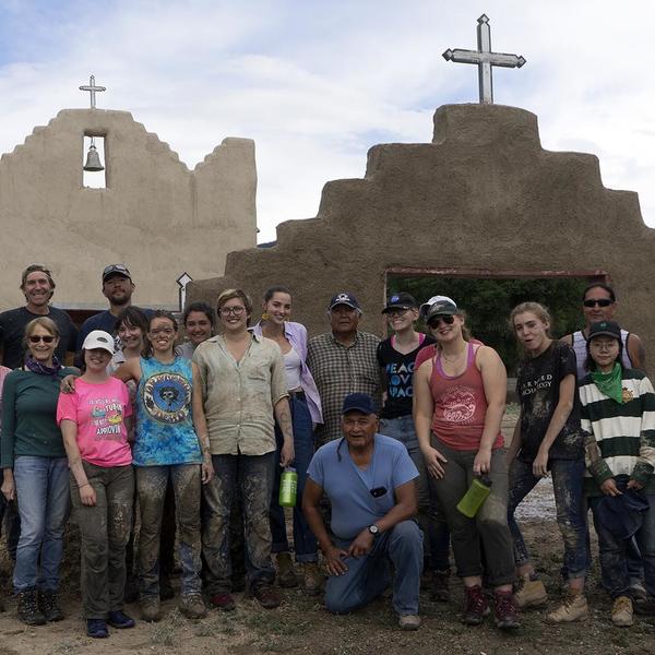 group photo at the Picuris Pueblo in New Mexico